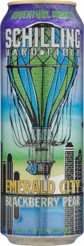 Schilling Emerald City Blackberry Pear Hard Cider Single Can Perspective: front