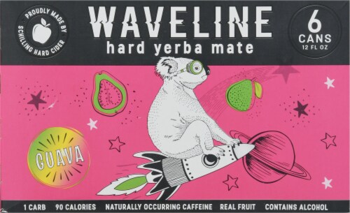 Waveline Hard Yerba Mate Guava Craft Beer Perspective: front