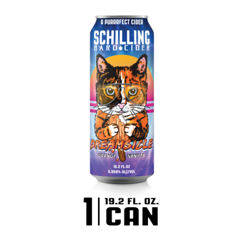 Schilling Dreamsicle Orange Vanilla Craft Cider Single Can Perspective: front