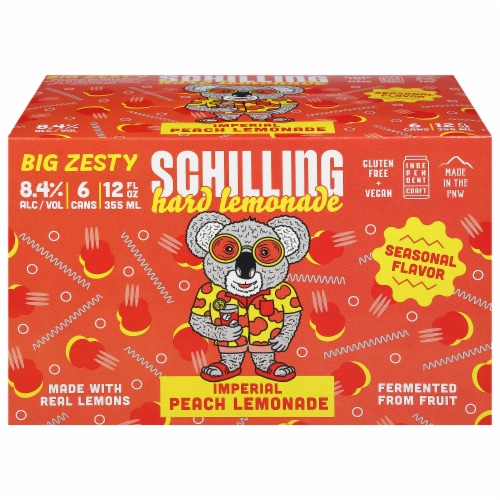 Schilling Seasonal Imperial Peach Hard Lemonade Perspective: front