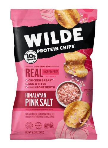 Wilde Himalayan Pink Salt Chicken Breast Protein Chips Perspective: front