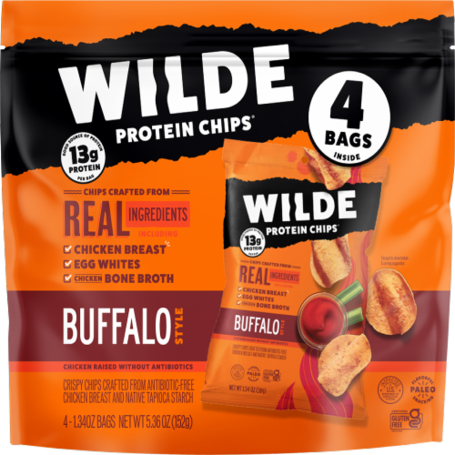 Wilde Buffalo Style Protein Chips Perspective: front