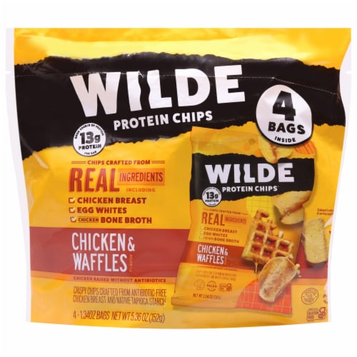 Wilde Chicken & Waffles Protien Chips Perspective: front