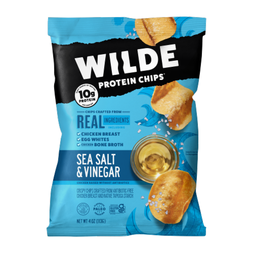 Wilde Protein Chips® Sea Salt & Vinegar Chicken Chips Perspective: front