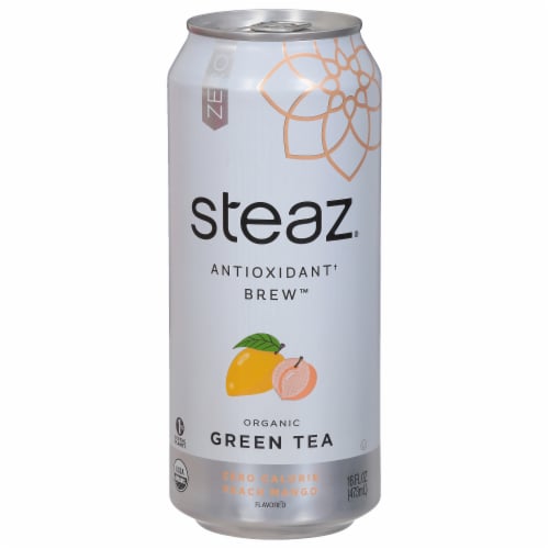 Steaz® Iced Peach Mango Green Tea Perspective: front