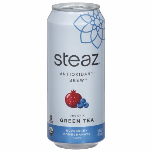 Steaz® Organic Blueberry Pomegranate Acai Iced Green Tea Perspective: front