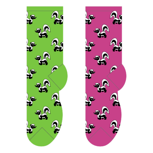 Foozys Skunks Novelty Women's Socks Perspective: front