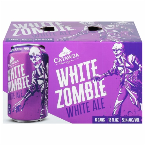 Catawba White Zombie White Ale Cans Perspective: front