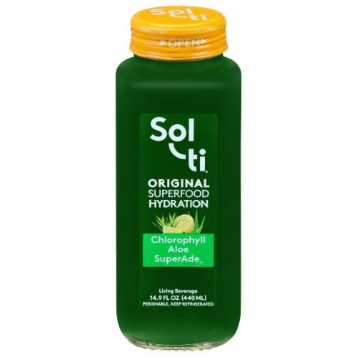 Sol-ti® Chlorophyll Aloe SuperAde Drink Bottle Perspective: front