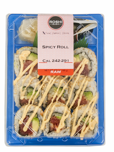 Spicy Tuna Sushi Roll (Contains Raw Seafood) Perspective: front