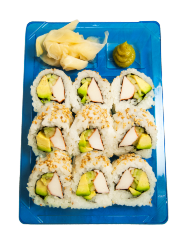 Inku Sushi Crab Stick Cucumber and Avocado Sushi Perspective: front