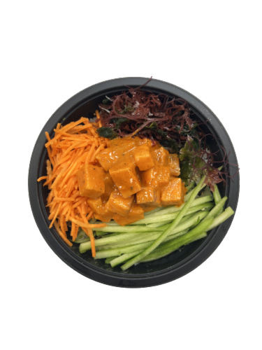 Inku Sushi Co Spicy Sriracha Salmon Poke Rice Bowl Perspective: front