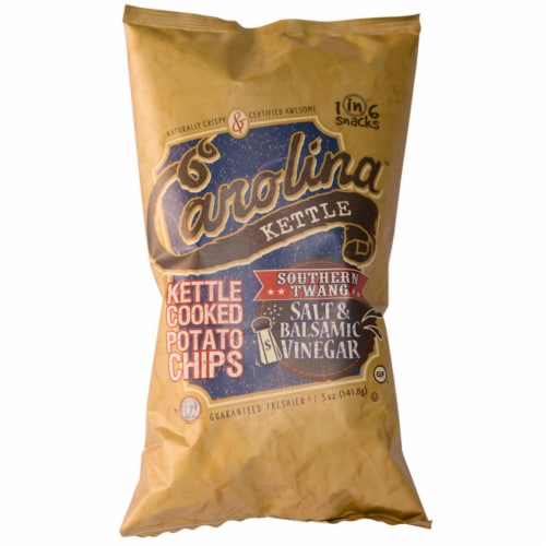 1 in 6 Snacks 9023910 5 oz Bagged Carolina Salt & Balsamic Vinegar Potato Chips – Case of 14