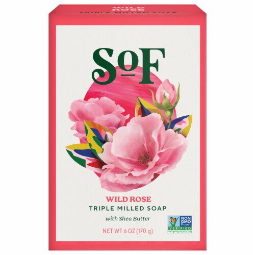 South of France French Milled Oval Soap Climbing Wild Rose Perspective: front