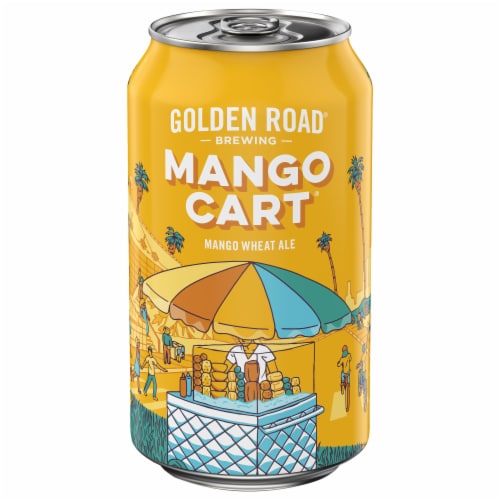 Golden Road® Brewing Mango Cart Wheat Ale Beer Perspective: front