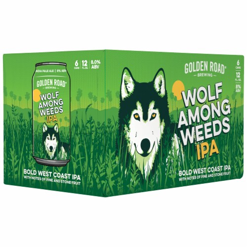 Golden Road Brewing Wolf Among Weeds IPA Perspective: front