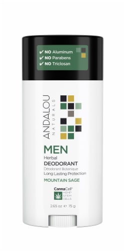Andalou Naturals Men Mountain Sage Herbal Deodorant Perspective: front
