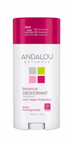 Andalou Naturals Rose Pomegranate Botanical Deodorant Perspective: front