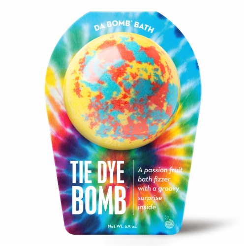 Da Bomb® Tie-Dye Bomb™ Yellow Full Size Bath Bomb Perspective: front