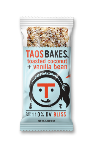 Taos Bakes™ Toasted Coconit & Vanilla Bean Bar Perspective: front