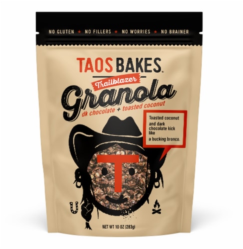 Taos Bakes™ Trailblazer Dark Chocolate + Toasted Coconut Granola Perspective: front
