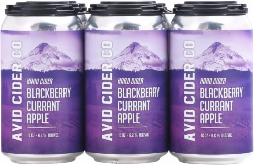 Avid Cider Company Blackberry Currant Apple Hard Cider Perspective: front