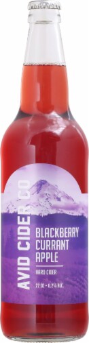 Avid Cider Company Blackberry Currant Apple Hard Cider Perspective: front