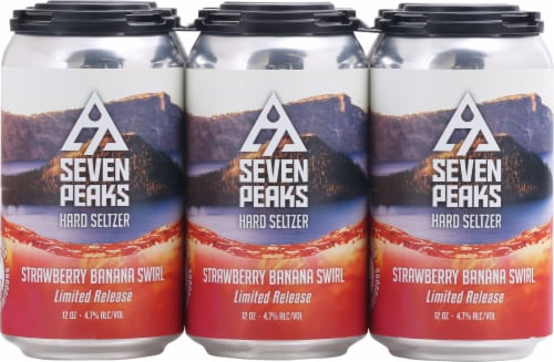 Seven Peaks Strawberry Banana Swirl Hard Seltzer Perspective: front