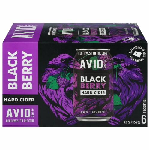 Avid Cider Co. Blackberry Hard Cider Perspective: front