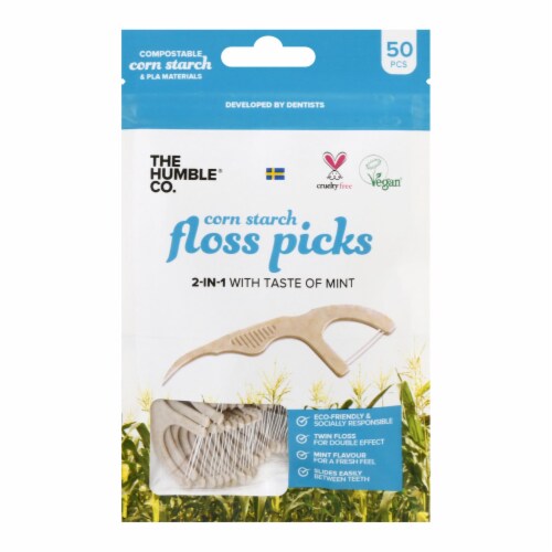 The Humble Co. Mint Floss Picks Perspective: front