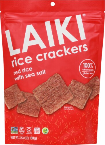 Laiki Red Rice Crackers Perspective: front