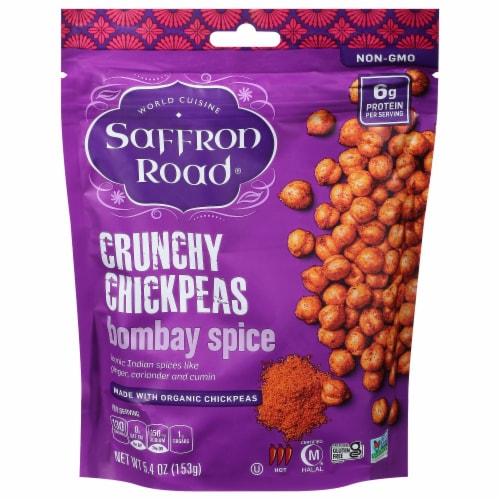 Saffron Road Bombay Spice Gluten-Free Crunchy Chickpeas Perspective: front