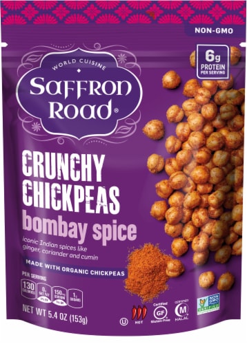 Saffron Road Bombay Spice Gluten-Free Crunchy Chickpeas Perspective: front