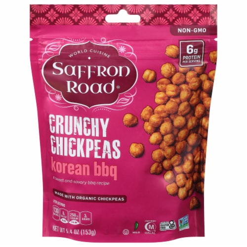 Saffron Road Korean BBQ Gluten-Free Crunchy Chickpeas Perspective: front