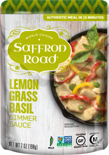Saffron Road Lemongrass Basil Gluten-Free Simmer Sauce Perspective: front