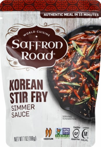 Saffron Road Korean Stir Fry Gluten-Free Simmer Sauce Perspective: front