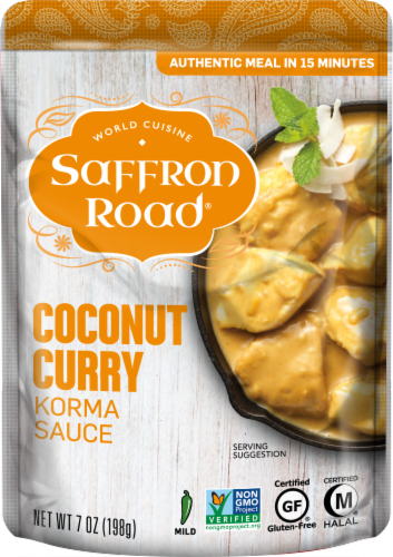 Saffron Road® Coconut Curry Korma Gluten-Free Simmer Sauce Perspective: front