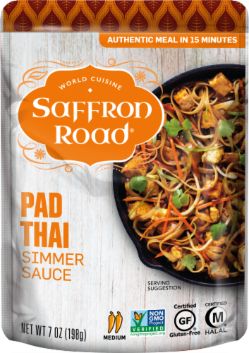 Saffron Road® Pad Thai Gluten-Free Simmer Sauce Perspective: front