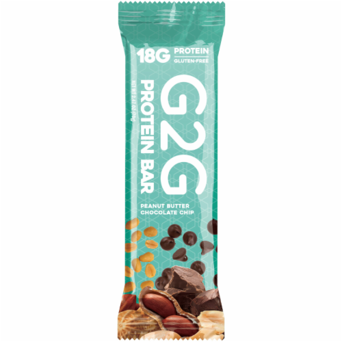 G2G Peanut Butter Chocolate Chip Protein Bar Perspective: front