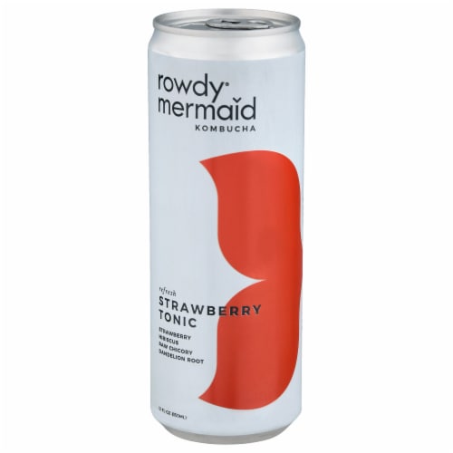 Rowdy Mermaid Strawberry Tonic Kombucha Perspective: front