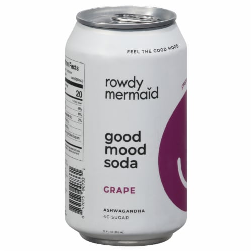 Rowdy Mermaid Good Mood Soda Grape Case Perspective: front