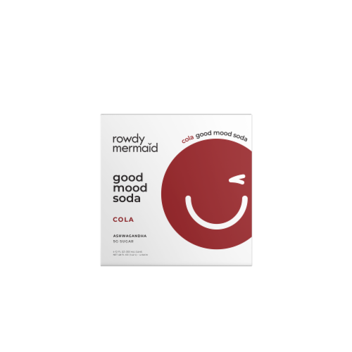 Rowdy Mermaid Good Mood Cola Soda Cans Perspective: front