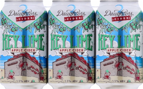3 Daughters Brewing Key Lime Apple Cider Beer Perspective: front