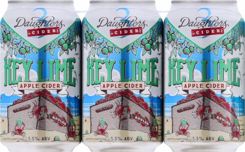 3 Daughters Brewing Key Lime Apple Cider Beer Perspective: front