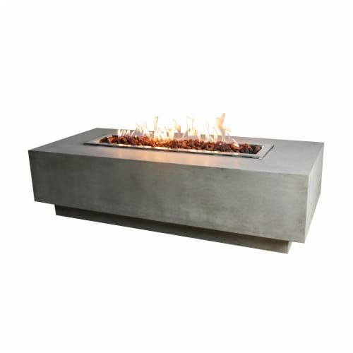 Elementi Granville 60 In Concrete Outdoor 45,000 BTU Natural Gas Fire Pit Table Perspective: front