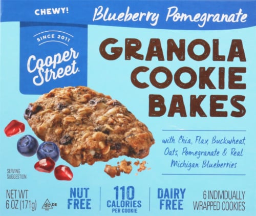 Cooper Street Blueberry Pomegranate Granola Cookie Bakes 6 Count Perspective: front