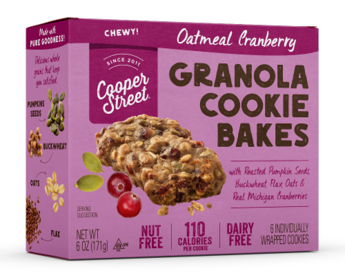 Cooper Street Oatmeal Cranberry Granola Cookie Bakes Perspective: front