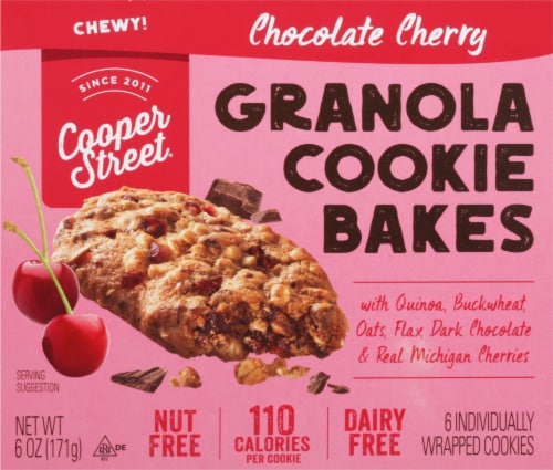 Cooper Street Chocolate Cherry Granola Cookie Bakes 6 Count Perspective: front