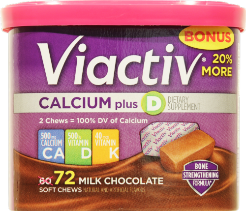 Viactiv Calcium Plus D Milk Chocolate Soft Chews Perspective: front