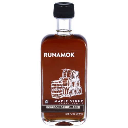 Runamok® Maple Bourbon Barrel Aged Maple Syrup Perspective: front